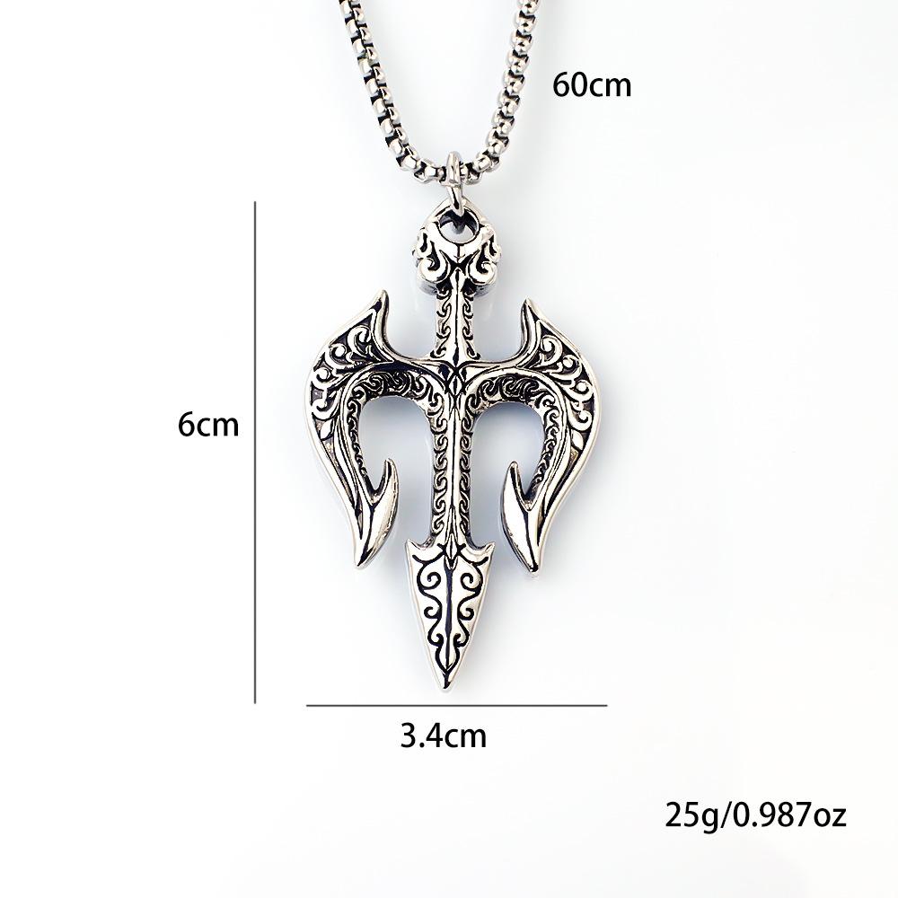 Collier Trident de Poséidon Tendance Homme Pendentif Matériau