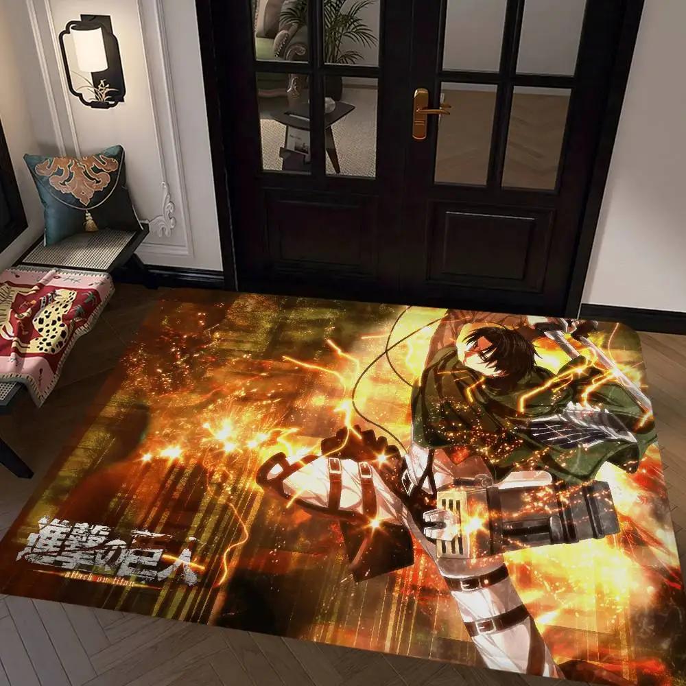 Cartoon Attack On Titan Eingangstürmatte Waschbar Rutschfest Wohnzimmer Sofa Stühle Bereichsmatte Küche Willkommensfußmatte