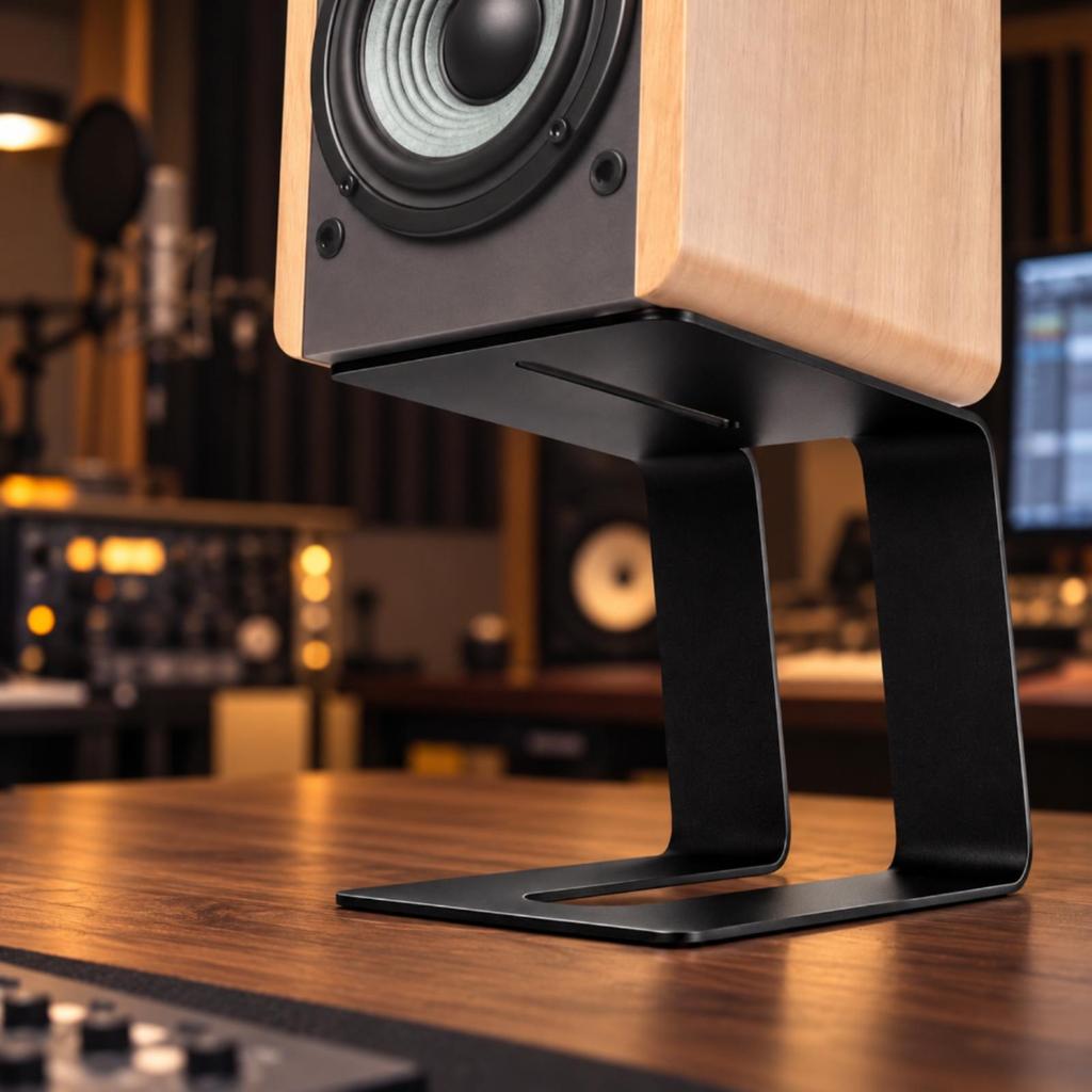 2 Pieces Angled Desktop Speaker Stand Sturdy CShaped NonSlip for Home Studios, Gaming