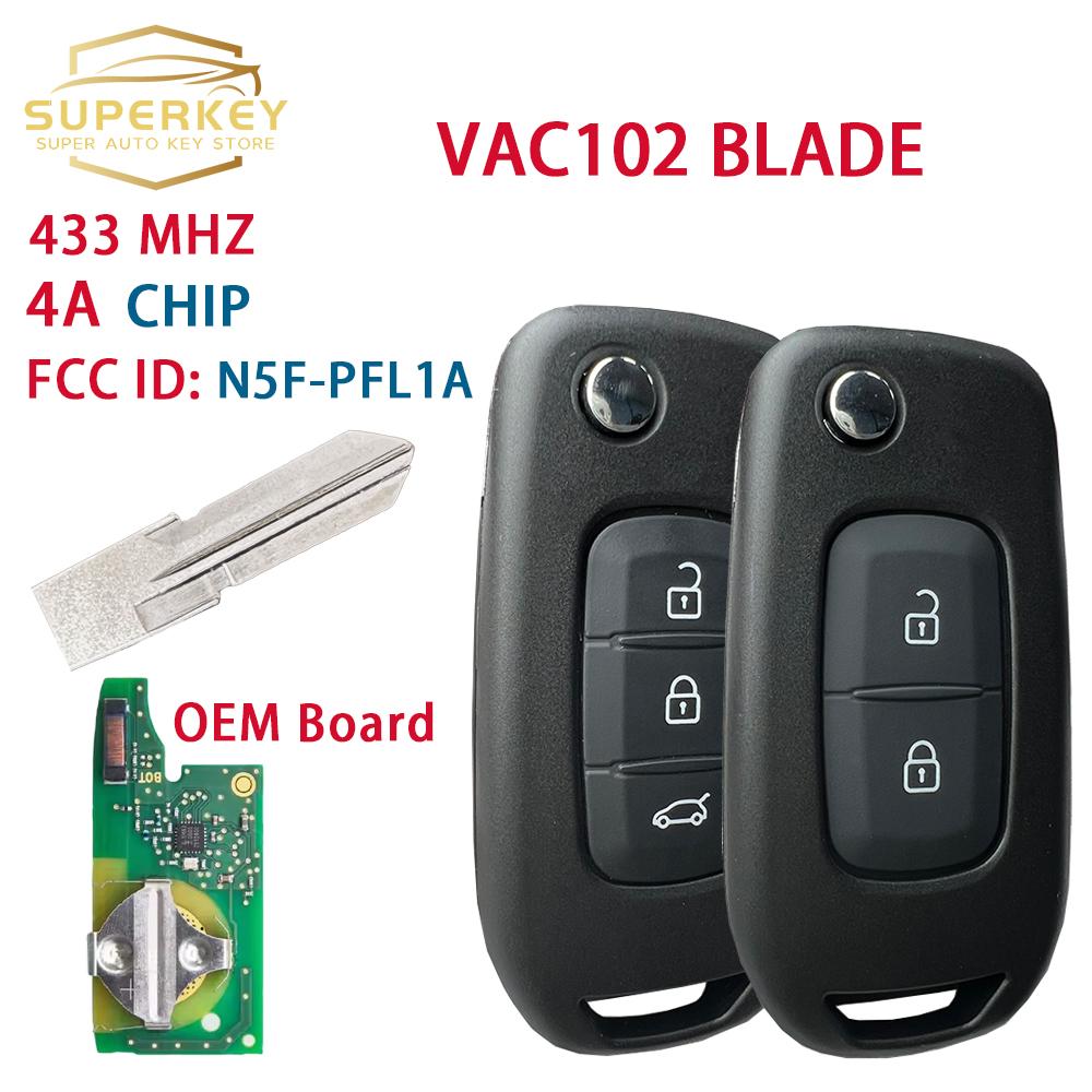 433Mhz 4A Chip Remote Control Car Key Original PCB FCCID:N5F-PFK1A For Renault Logan Duster Sandero Oroch IC:3248A-RFK1A