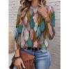 Printed Top, Modern Art Design, Suitable for Daily Wear