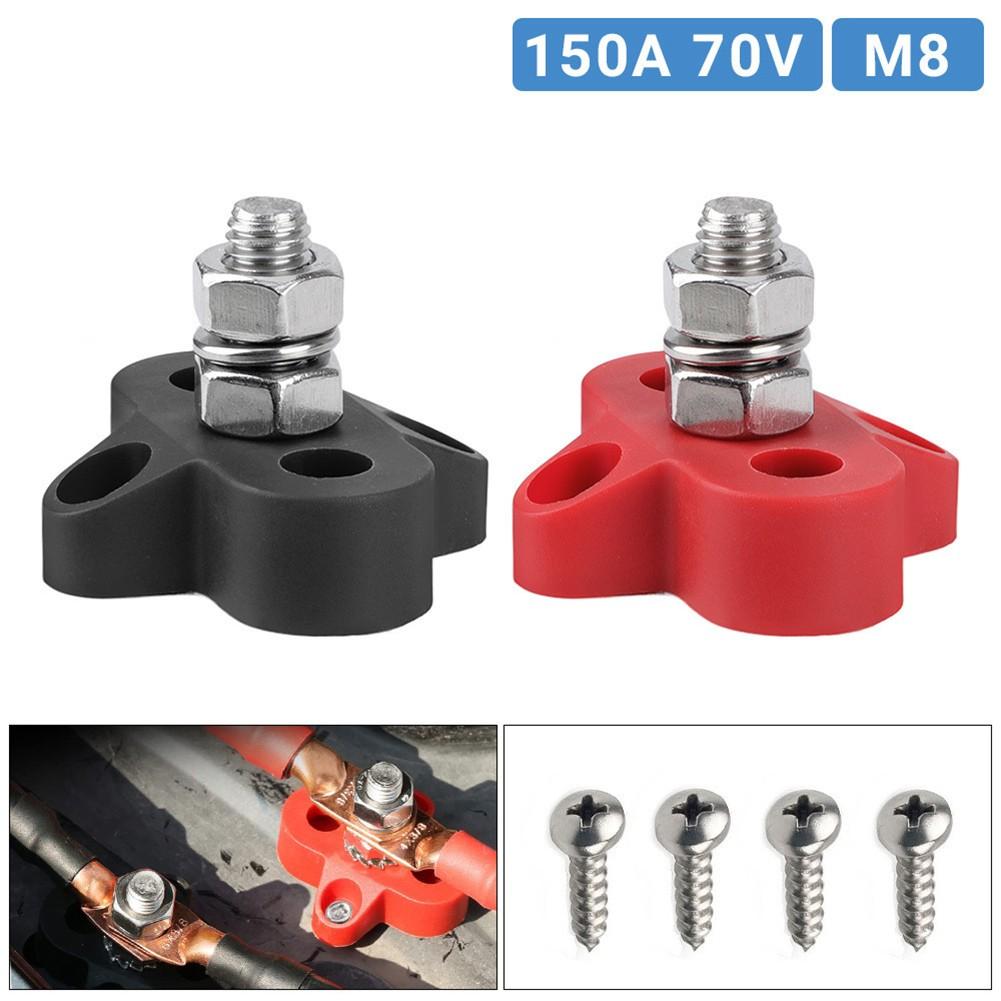 2 Pieces Terminal Block ABS Plastic Insulated Junction Block