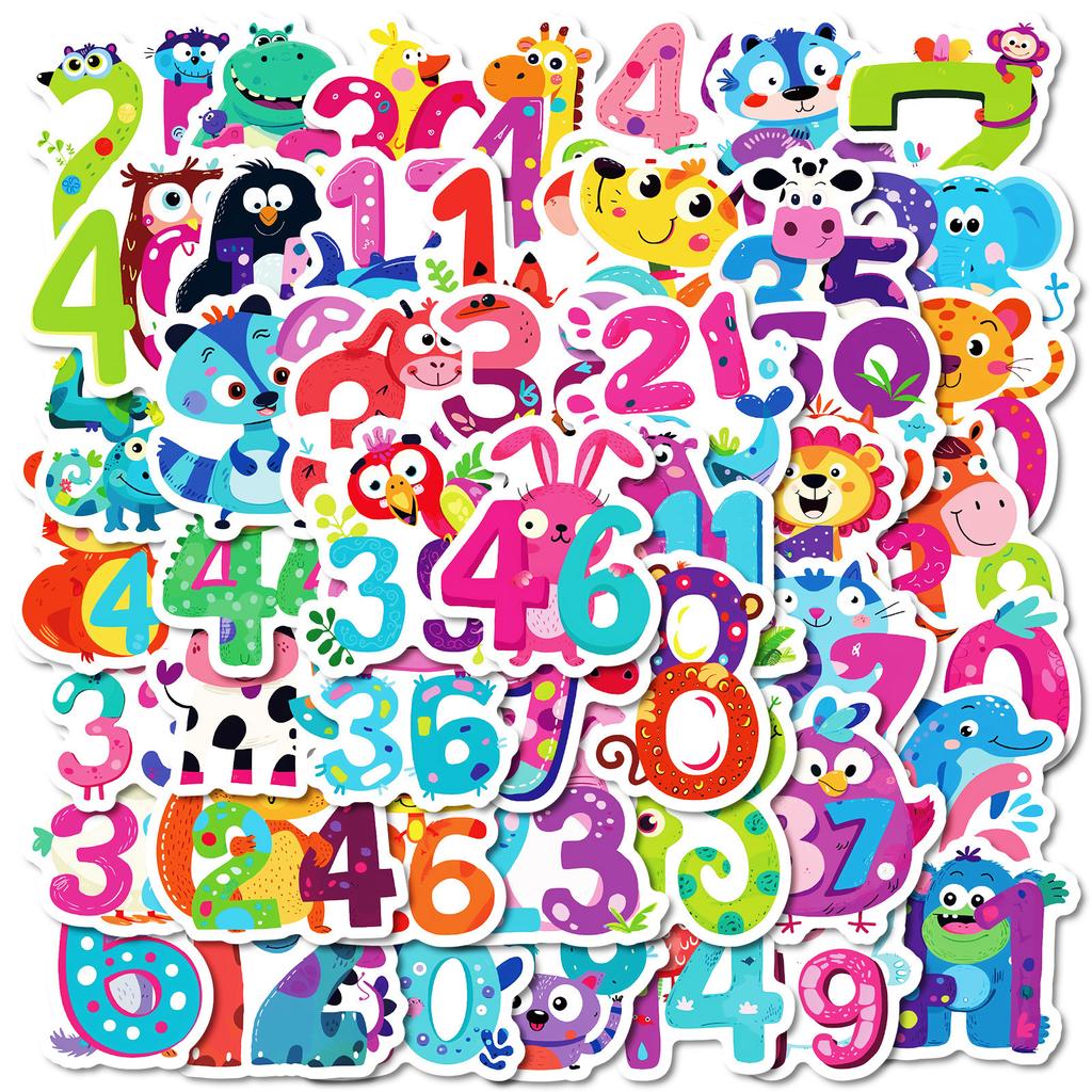 50 New Products Animal Series Puzzle Stationery Stickers Digital Stickers Cartoon Waterproof Decorative Helmet Water Cup