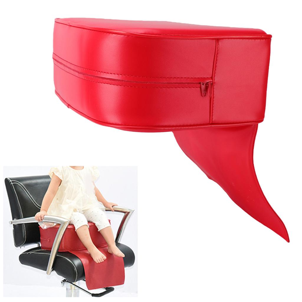 Child Hairdressing Chair Cushion PU Thickened Soft Barber Chair   Pad Small Size Red