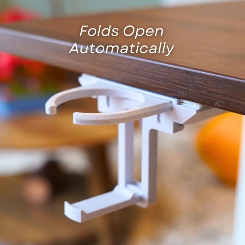 Foldable Under Table Cup Holder With Claws Type Extendable Beverage Holder
