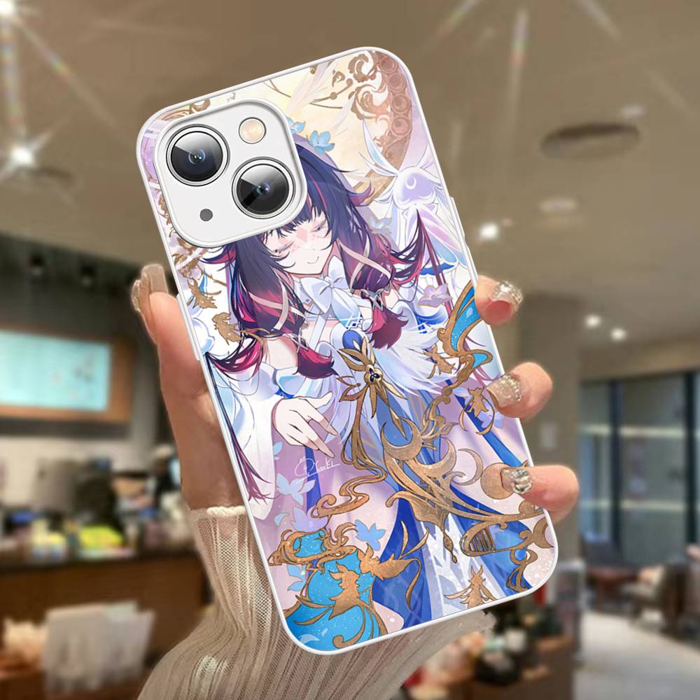 Genshin Impact Columbina Für iPhone 14 13 12 Mini 11 Pro XS Max X XR 14 Plus Gehärtetes Glas Cover