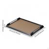 Tray with Handles Rectangular Metal Frame Platter for Desktop, Coffee Table, Vanity Creamy