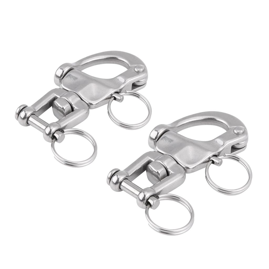2PCS Swivel Eye Snap Shackle Stainless Steel Quick Release Boat Chain Eye Jaw Swivel Snap Shackle Hook