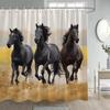 Prancing Horse Shower Curtains Oil Painting Art Farm Animals Bath Curtain Set Polyester Fabric Bathroom Bathtub Decor With Hooks