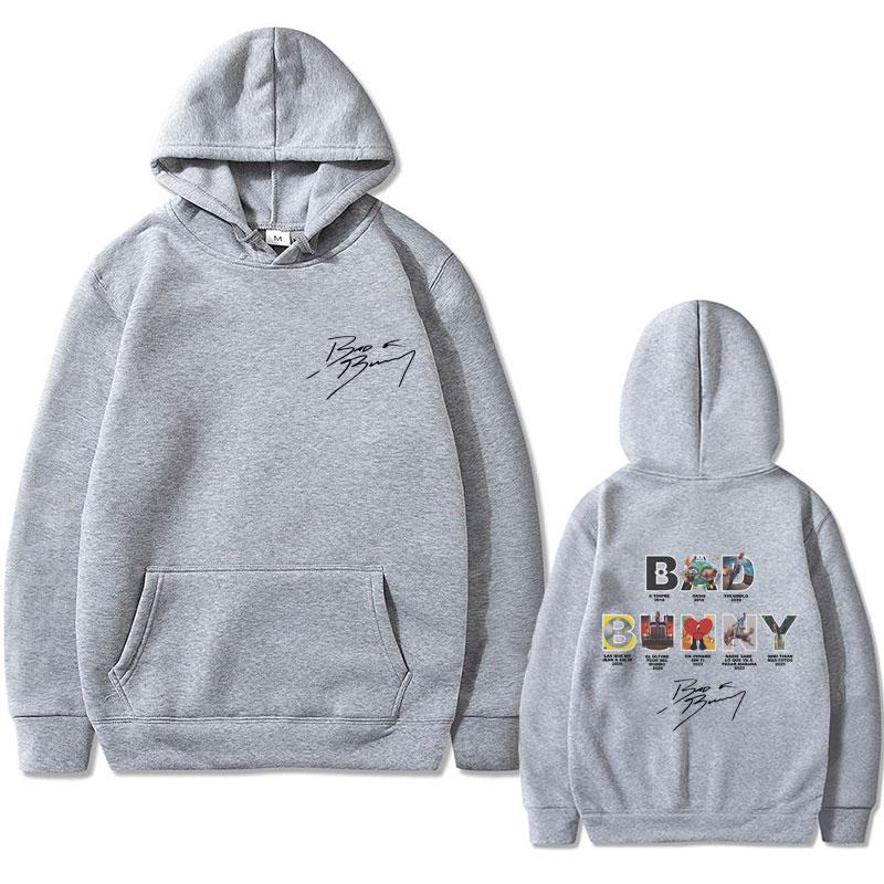 Rapper Bad Bunny Music Album Cover Graphic Hoodie Men Women Hip Hop Oversized Hooded Tracksuit Male Casual Fleece Cotton Hoodies