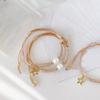 Bohemian Style Freshwater Pearl Bracelet with Hollow Star Charm On Waxed Cord