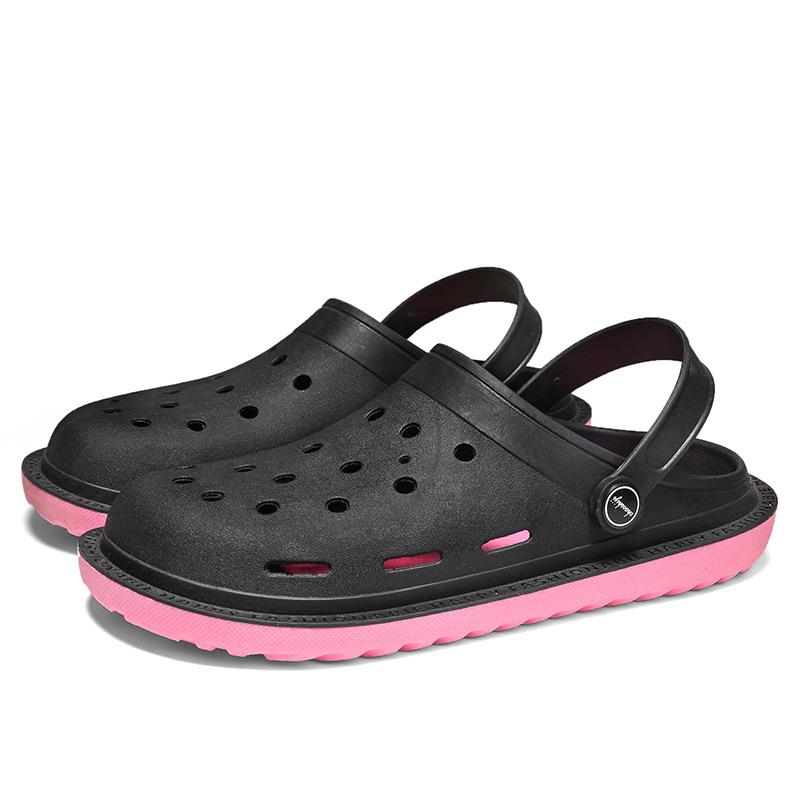 Summer Thick-soled Heightening Rubber Sandals Couple Bag Head Slippers Casual Trend Hole Shoes Latex Men's Beach Shoes
