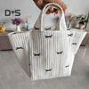Outing Tote Bag Cotton Stroller Diaper Bag Portable Mommy Handbag Stroller Hanging Storage Bag for Diapers Bottles Travel Shopping