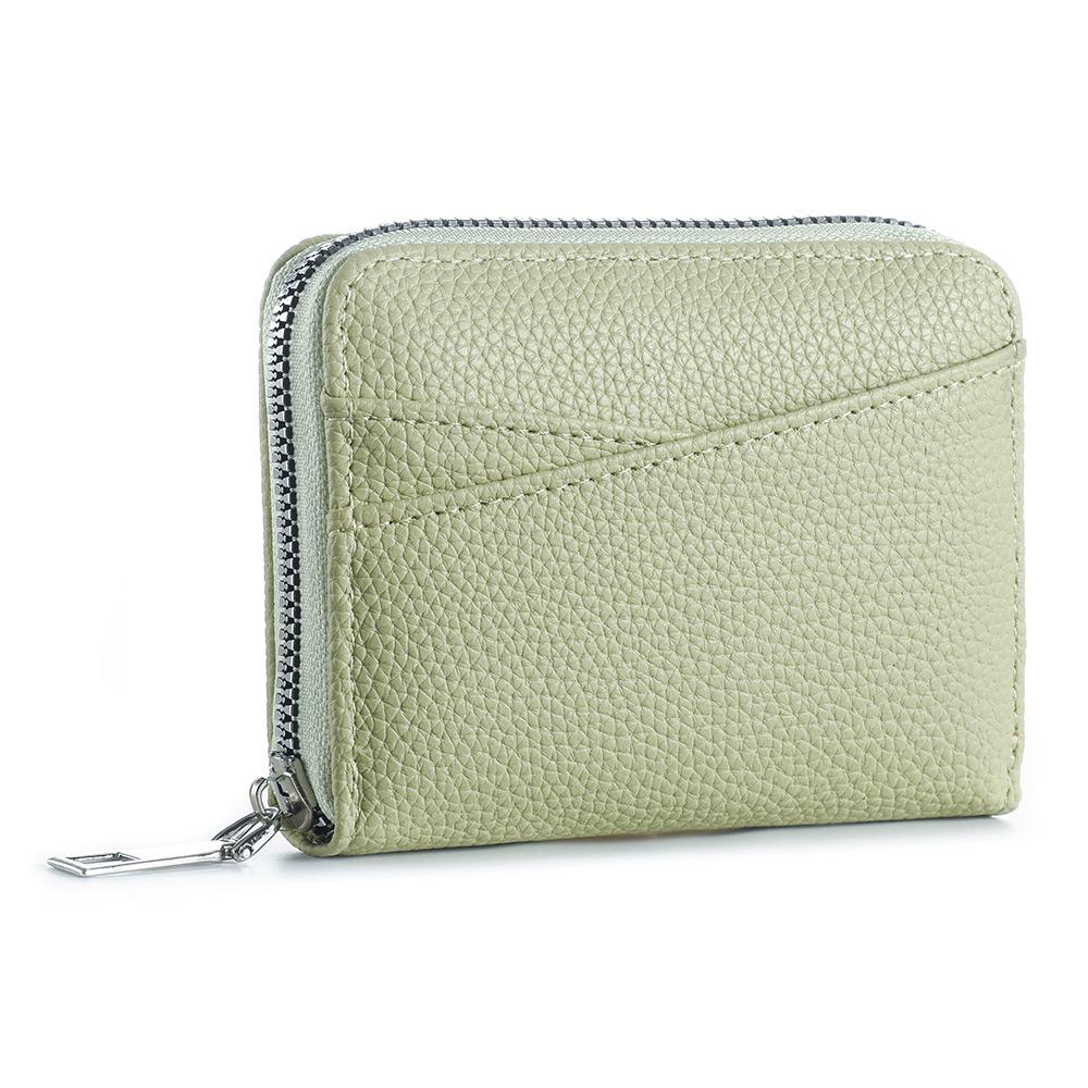 Women's Zipper Purse Short Lychee Pattern Fashion Multi-Card Slot ID Card Holder Coin Zipper Purse For Women
