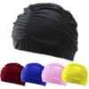 Shower Cap Elastic Nylon Turban Flowers Printed Swimming Cap Pool Bathing Hat Long Hair Protect Waterproof Hats for Men Women