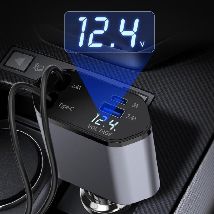 120W Car Chargers with Double  Type C Ports & Heat Resistant Aluminum Designs Vehicle Chargers Simple Installs for Phone 15