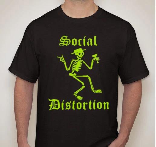 SOCIAL DISTORTION green skeleton Thrash Punk rock band T shirt tee XXXXL
