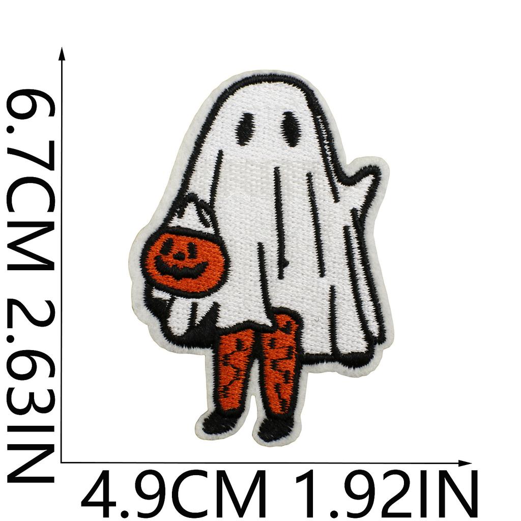 Halloween Cat Ghost Embroidery Cloth Sticker Holiday Decoration Flowers Witch Embroidery Chapter A Piao Bicycle Patch Sticker
