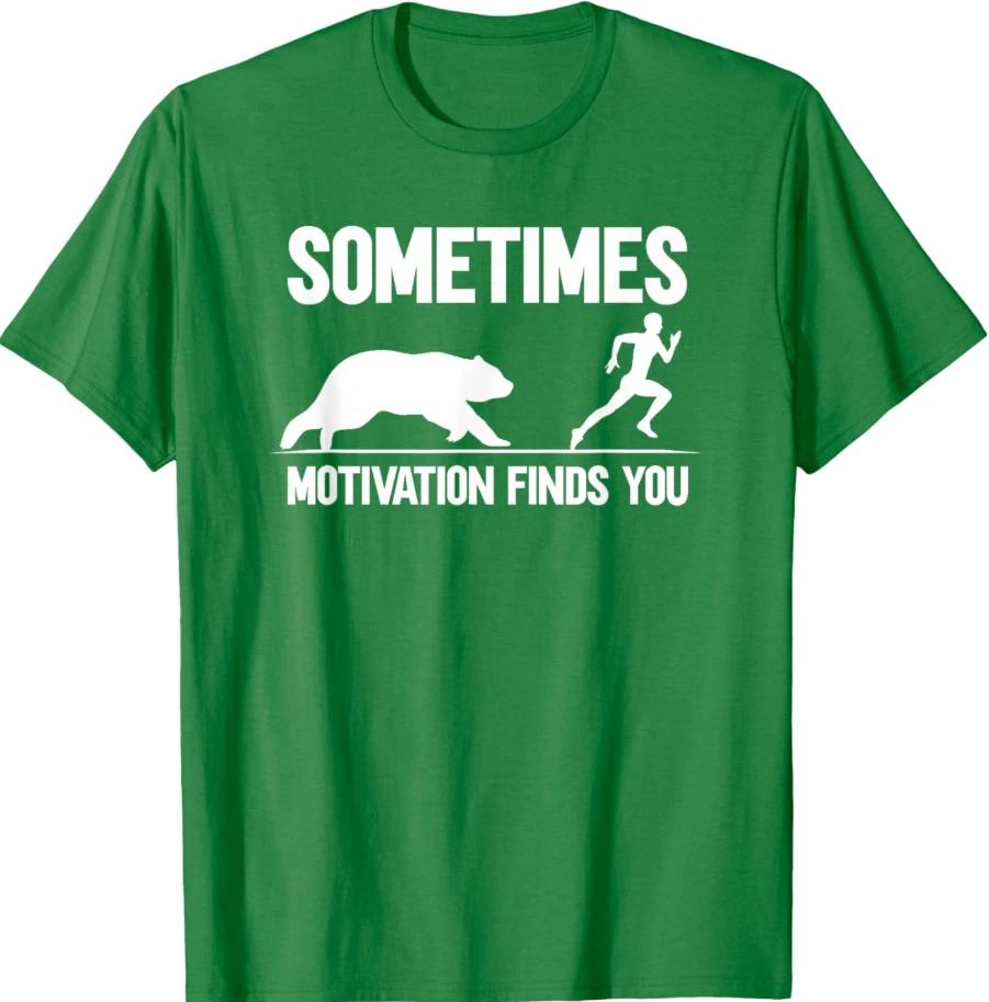 Motivation Finds You T-Shirt | Funny Fitness Humor Gym Tee | Unisex Graphic Tee L