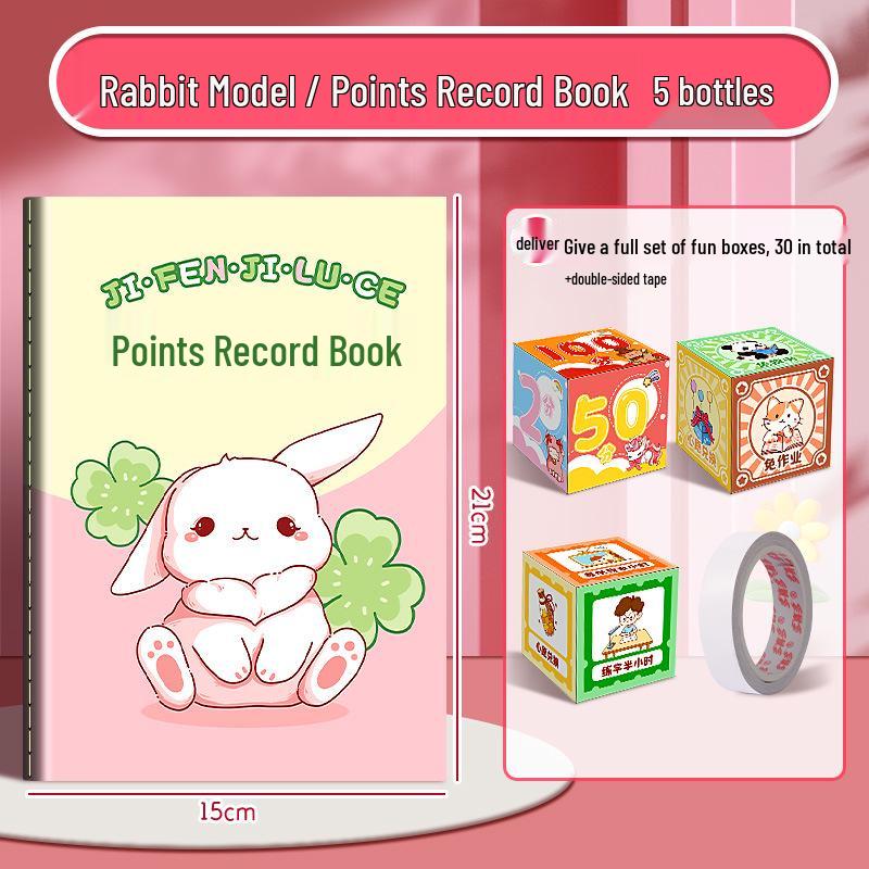 Children's Cute Reading Reward Stamp Book: Cartoon Points Card for Wish Redemption