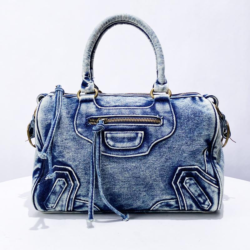 Vintage denim motorcycle & bicycle bags for women luxury designer bags and bags new simple shift shoulder crossbody