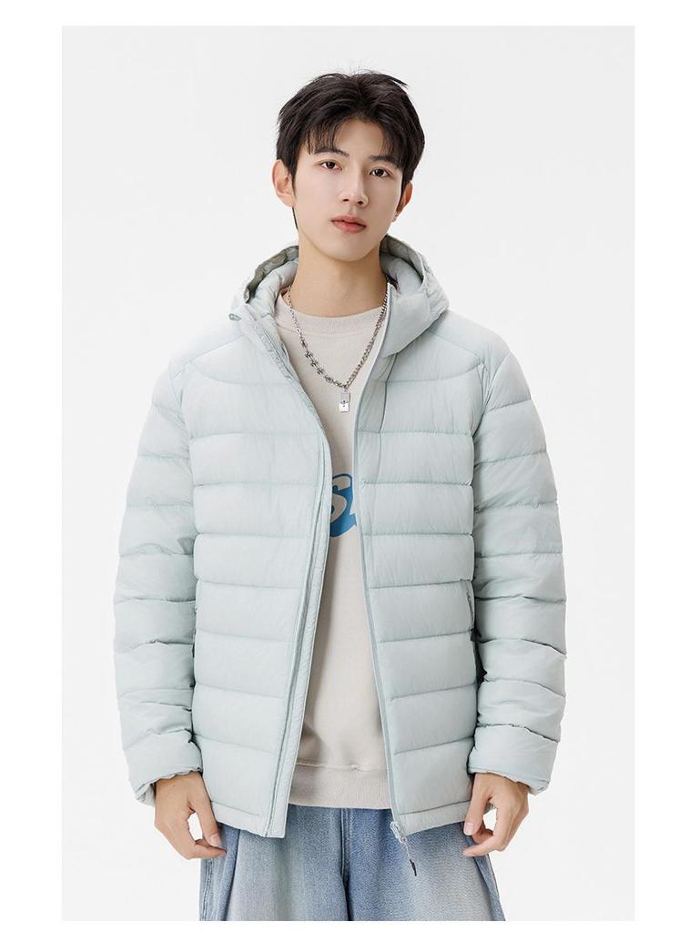 Men's 2025 High-End Lightweight Down Jacket - 90% White Duck Down, Short Hooded Winter Outerwear.
