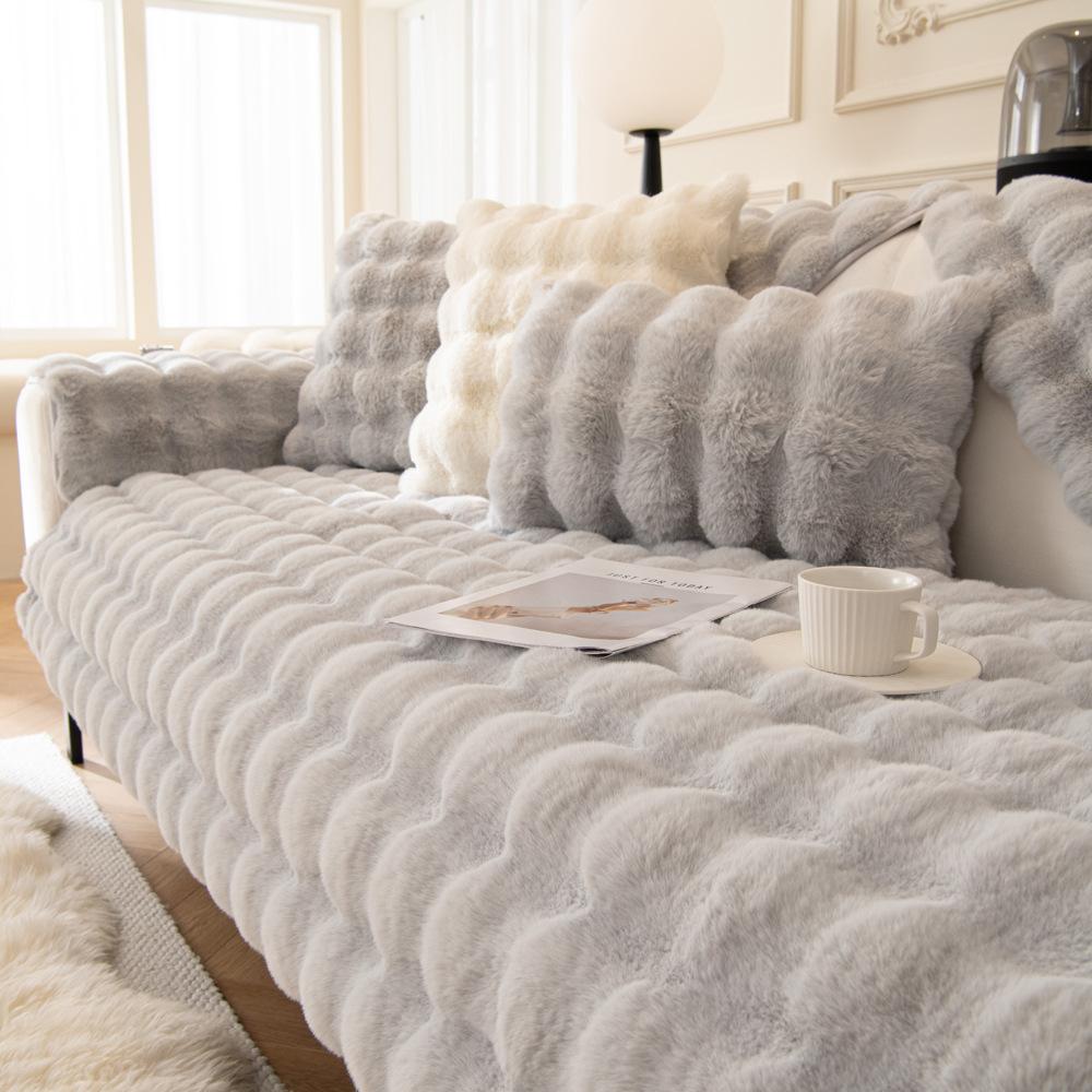 Tutu Velvet Warm Autumn And Winter Plush Sofa Cushion Winter Non-Slip Seat Cushion Leather Sofa Cover Cover Cloth Cross-Border New Models