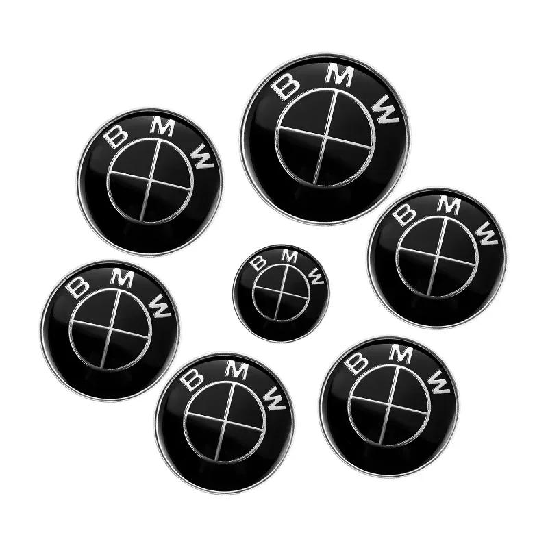 7pcs Front Hood Emblem Car 50th Anniversary Logo 82mm+Rear Badge 74mm+Wheel Hub Cap 68mm Decoration Cover Styling for BMW M