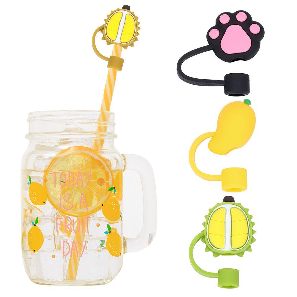 Capac de praf pentru băutură etanș împotriva stropilor Accesorii pentru ceașcă Dop de paie din silicon Husă pentru dopuri de desene animate