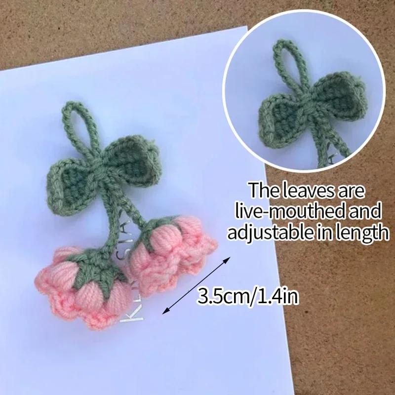 Crochet Flowers Woven Flowers Pendant Car Interior Hanging Decoration Hand Knitted Bags Decoration Handmade Key Pendants Household Decoration