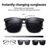 Men Photochromic Polarized Lens Flip Up Clip On Sunglasses Women Driving Sun Glasses With Clips