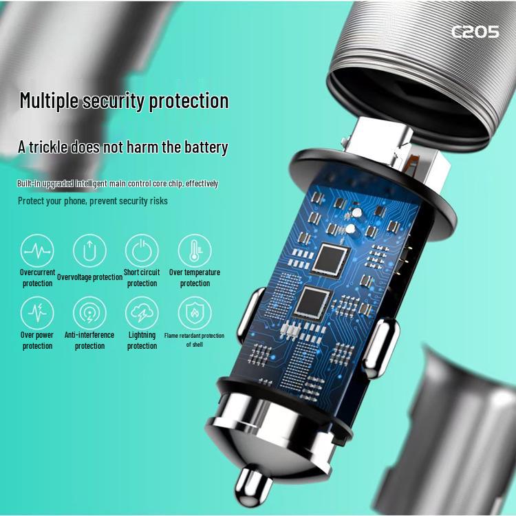 Dual USB+PD QC3.0 Mini Metal Fast Car Charger