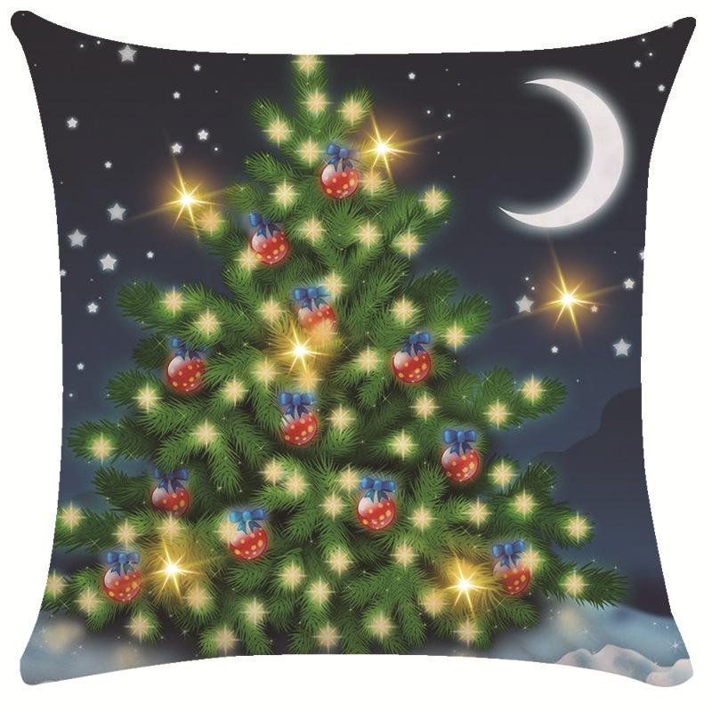 

Новая светящаяся рождественская наволочка украшение для дома подушка с принтом диванная подушка льняная подушка 45*45cm