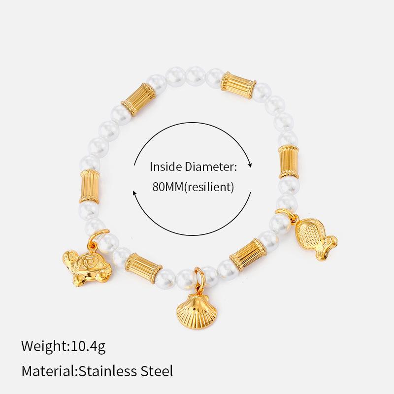 European And American Popular Ins Style Summer Sea Breeze Bracelet Women'S Simple Fashion Pearl String High-End Fashion Bracelet