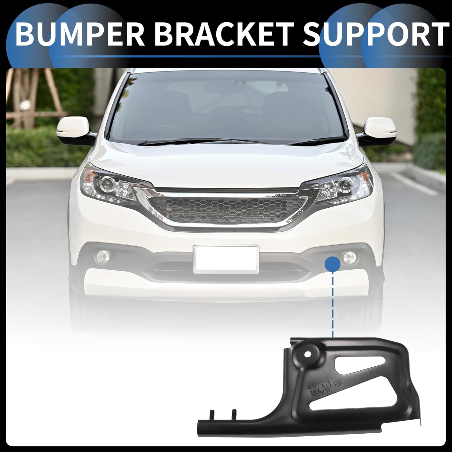 Bumper Support Bracket, Right Side Front Bumper Retainer Bracket Hold Mount No.5327304040 for Toyota Tacoma 2015-2022 ABS Black, 1 Pc