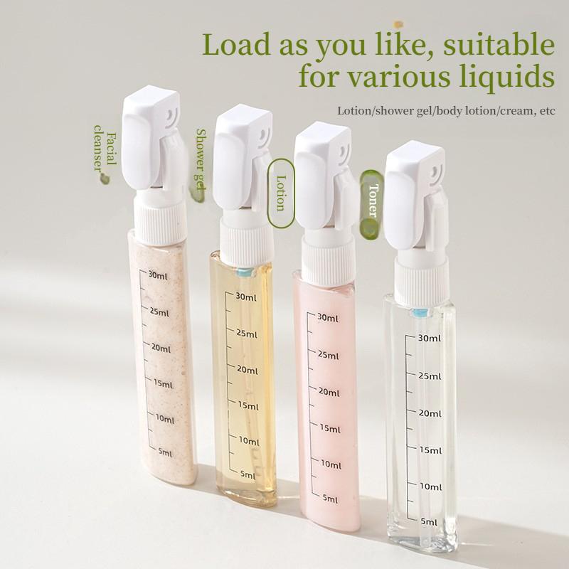 Dispenser da Viaggio 4 in 1 Bottiglie da Viaggio Portatili A Prova di Perdite Contenitore da Viaggio A Tenuta Stagna Per Profumo Shampoo Balsamo Lozione