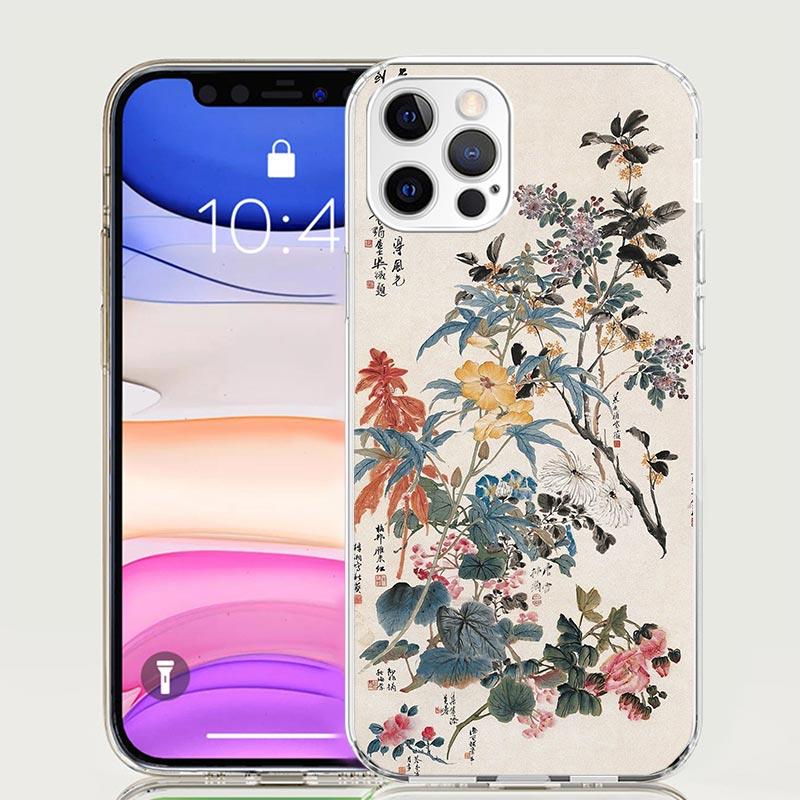 Chinese Style ink Painting Art Phone Case For iPhone 17 Air 16 15 Plus 11 14 Pro Max 13 Mini 12 7 8 + SE Pattern Art Customized