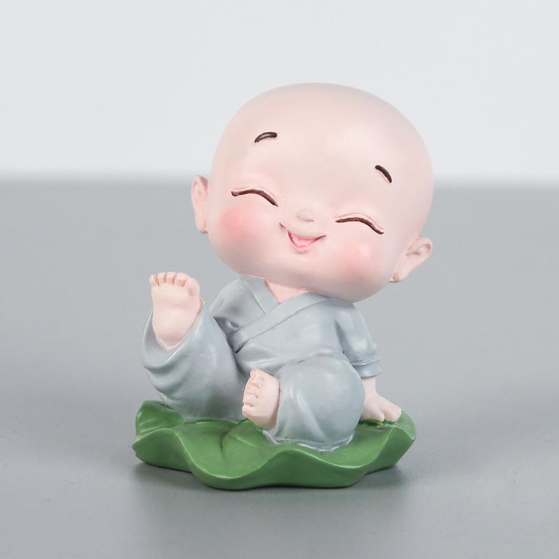 1-5pcs Creative Home Decoration Car Ornaments Childhood Monks Cute Resin Crafts Ornaments Bedroom Tea Room Office Ornaments Gift