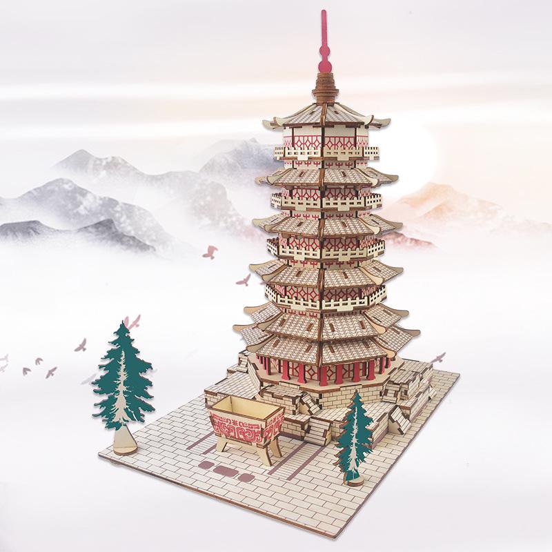 Chinese-Style 3D DIY Wooden Villa Model Kit