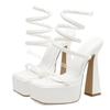 Summer Women Platform Sandals Shoes Sexy Open Toe Ankle Narrow Band Winding 15cm Thick High Heels Party Shoe Club Sandal