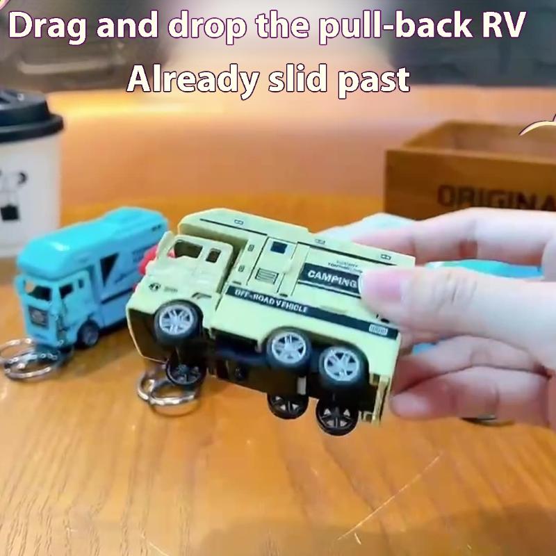1Pcs Plastic Campervan RV Trailer Vehicles Children's Gift 1:48 Alloy Diecast Touring Car Model Toys For Kids Boys