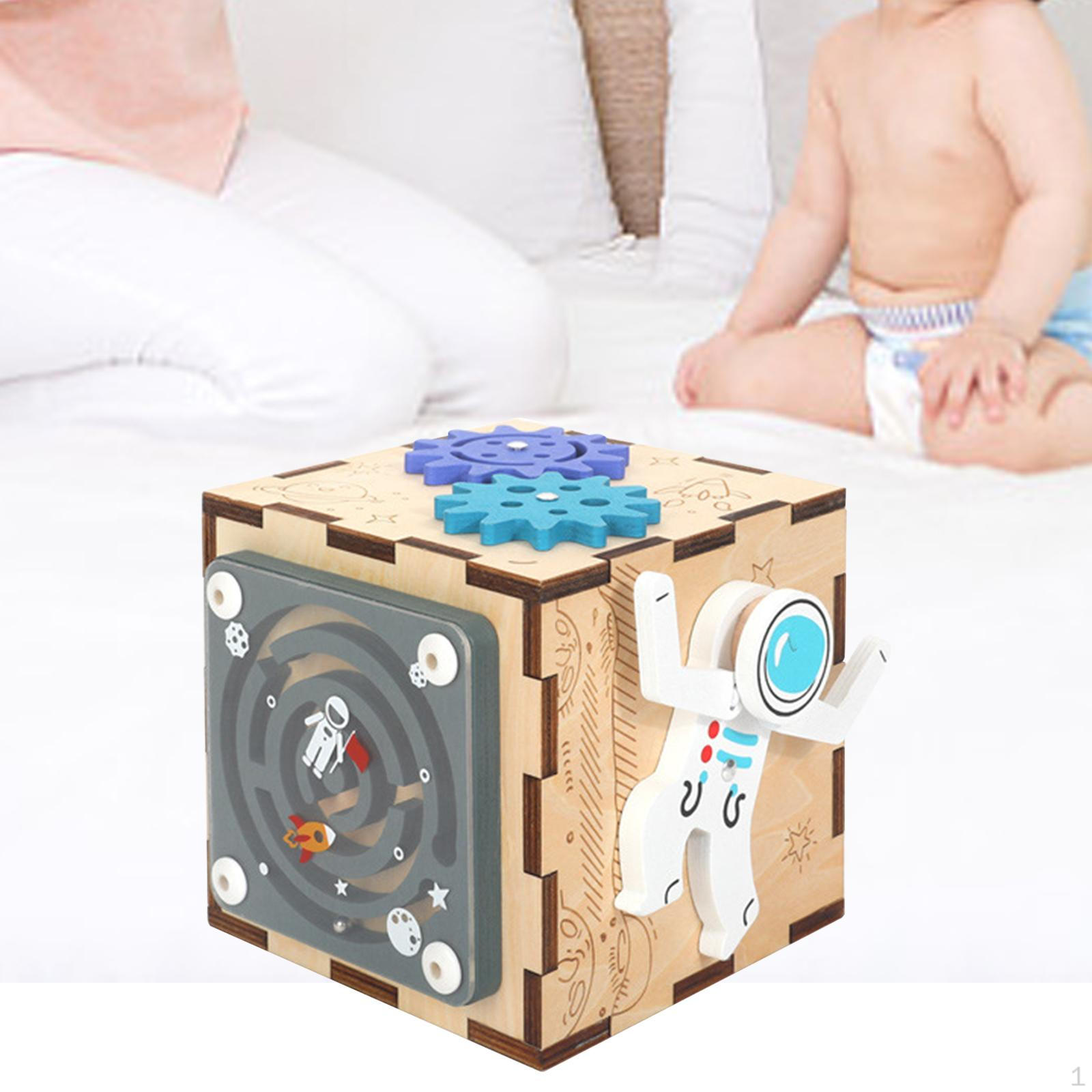 Shape Sorting Box Toys Educational Matching Game , Wooden Activity for Birthday Gift Astronaut