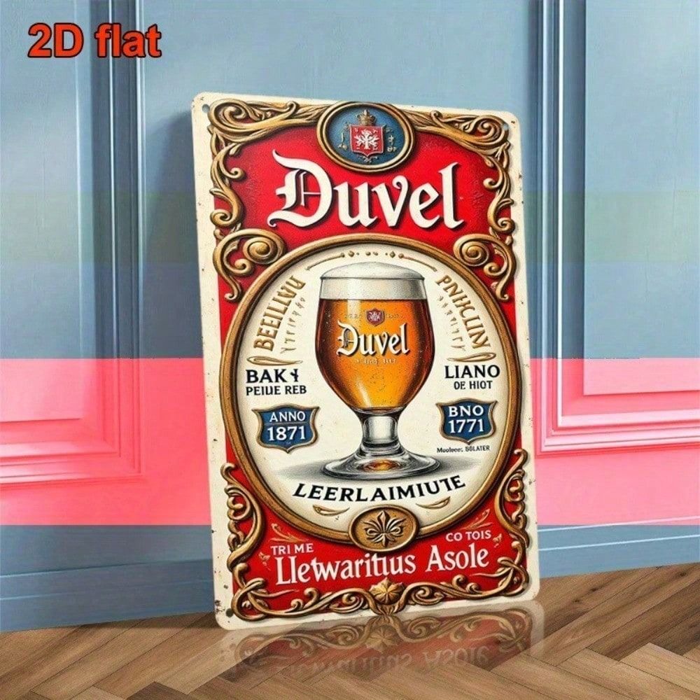 Metal Poster Duvel Belgian Beer Vintage Retro Tin Sign for Bar Wall Decor