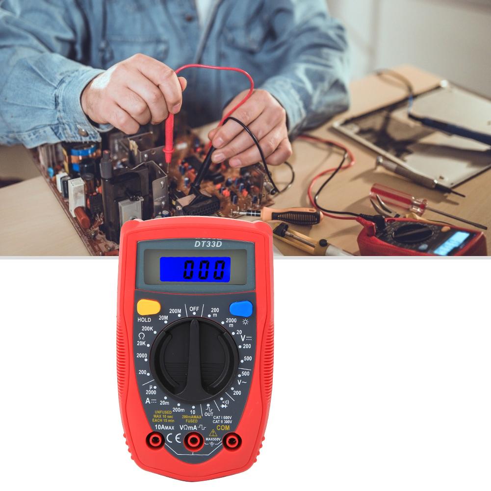 DT33D Mini Dijital Multimetre Voltmetre Taşınabilir Evrensel Ölçer 130 x 73.5 x 35mm
