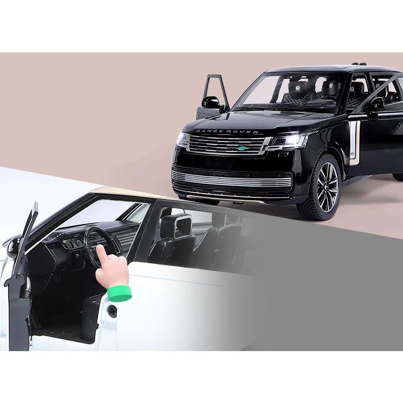 Escala 1/24 Land Rover Range Rover SV2022 Modelo de Carro Diecast de Liga Veículo Off Road Som e Luz Presentes para Crianças Presentes com Crianças