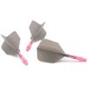 CUESOUL ROST T19 Shaft Integrated Flight Big Wing Gray Flight Pink Set of 3 Shape, Two-Tone Color, S, + Shaft, (CS-AK5711-5S)