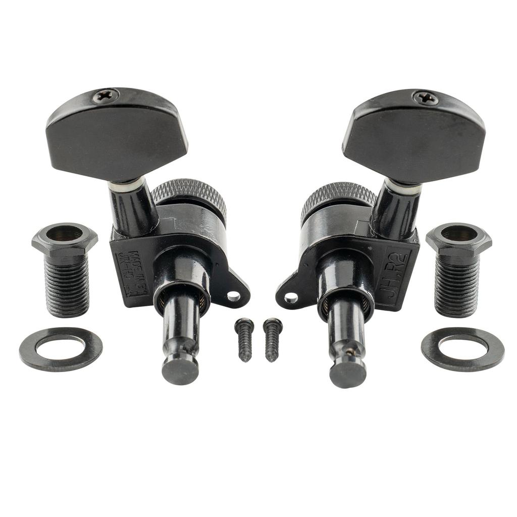 Musiclily Pro 3+3 Gitarren Locking Mechaniken für Les Paul E- und Akustikgitarren, Schwarz