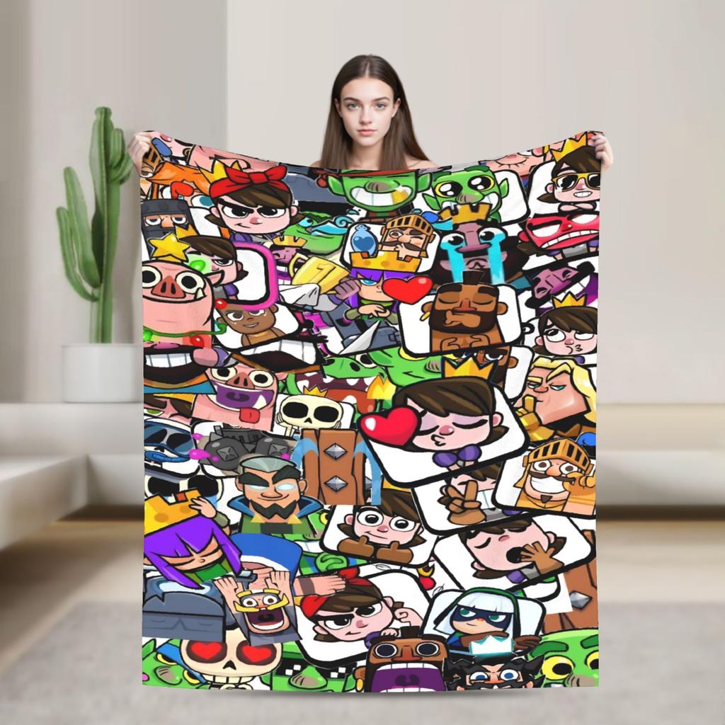 Clash Royale Spieldecke Flanell Tolle Atmungsaktive Decke für Bettüberwurf Herbst/Winter