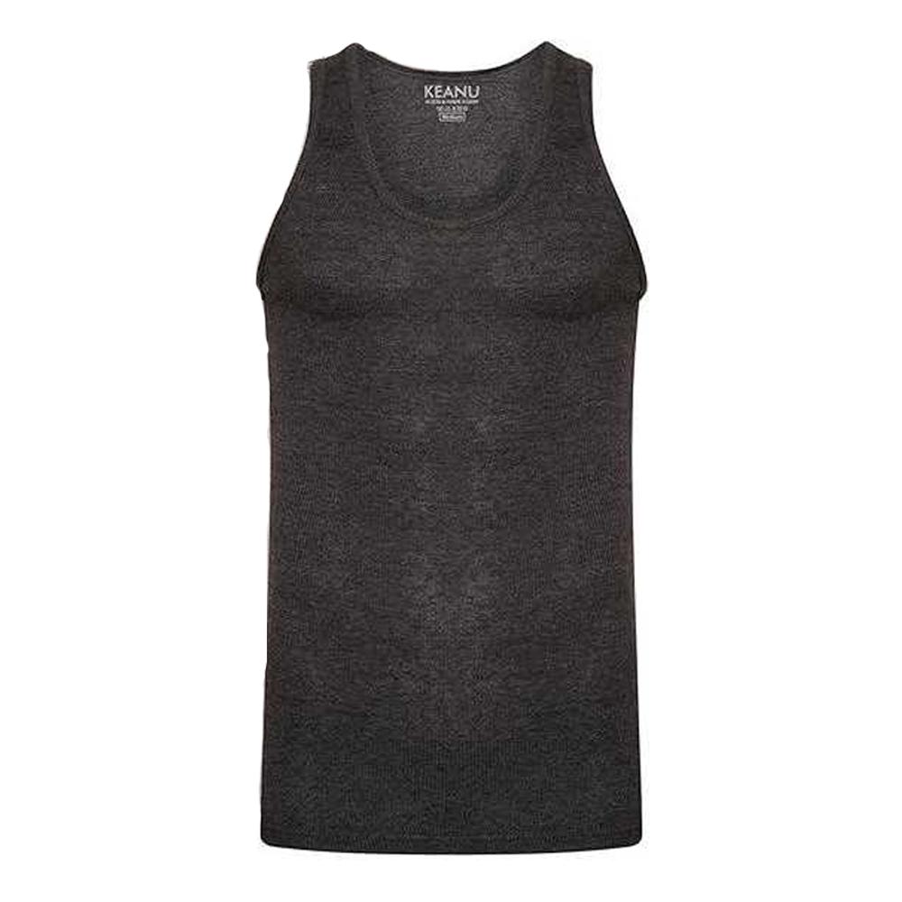 Keanu Mens Ribbed Cotton Blend Fitted Vest Top (Pack of 6)