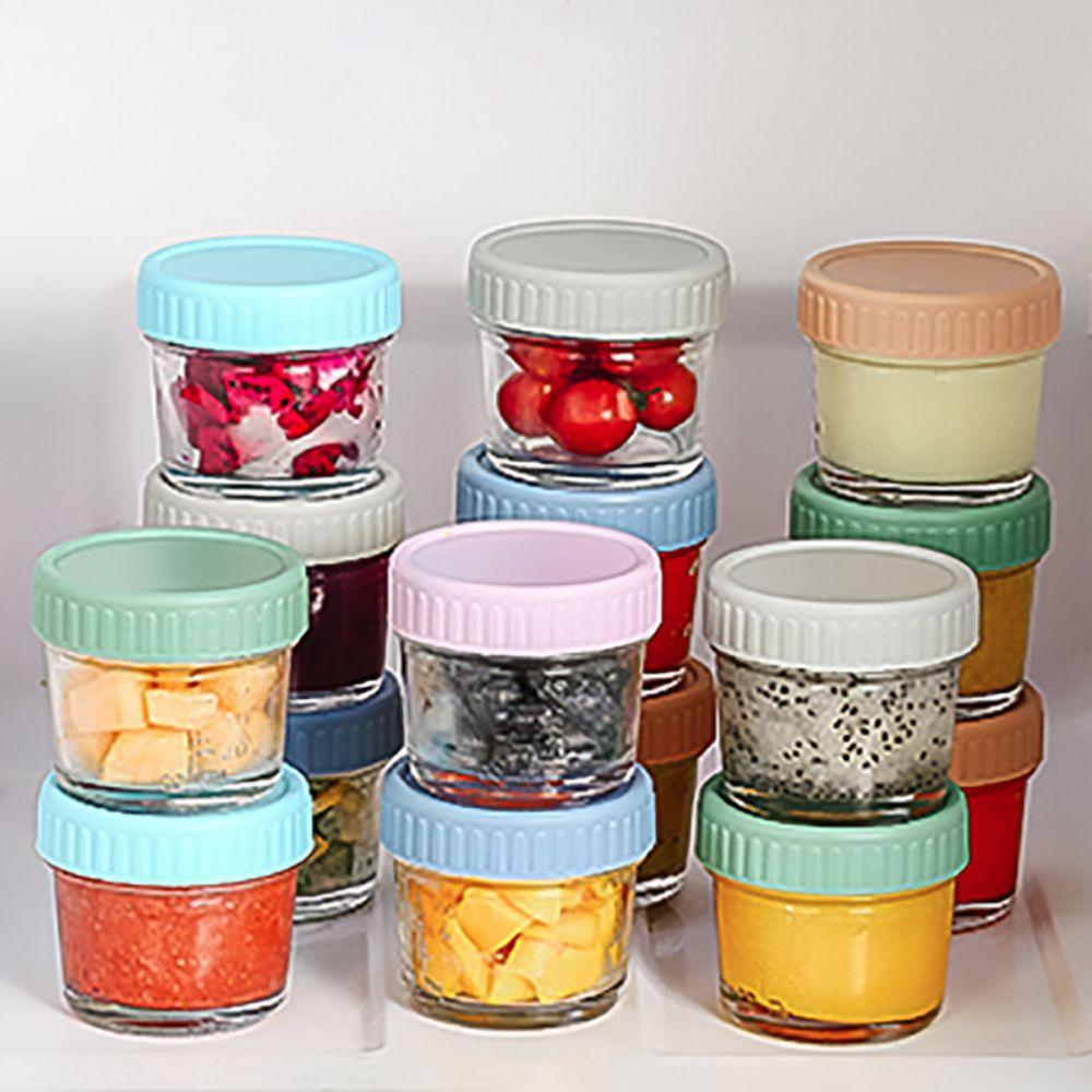 6pcs Reusable Dipping Sauce Cup Glass Salad Dressing Container Multipurpose Baby Food Jar  Jam